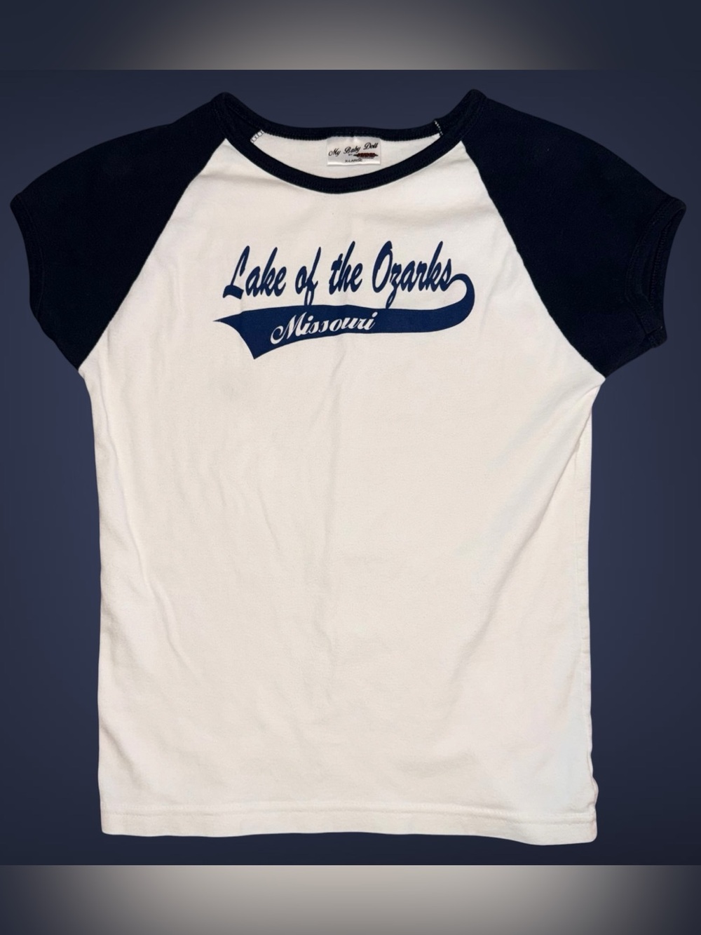 Vintage 1990s-Y2K Lake of The Ozarks Raglan Baby Tee Women’s XL USA Made